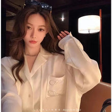 Load image into Gallery viewer, Glossy Embroidered Ribbon Shirt