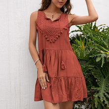 Load image into Gallery viewer, Lace Embroidery Swing Dress