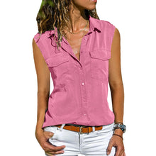 Load image into Gallery viewer, Women Casual Solid Sleeveless Blouse
