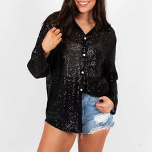 Load image into Gallery viewer, Autumn Fashion Sequins Shirt