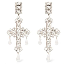 Load image into Gallery viewer, Drop Pendant Cross Earrings