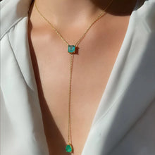 Load image into Gallery viewer, Stonefans Minimalist Geometric Emerald Necklace