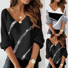 Load image into Gallery viewer, Fashion Geometric Print Long Sleeve Shirts