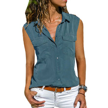 Load image into Gallery viewer, Women Casual Solid Sleeveless Blouse
