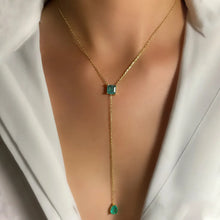 Load image into Gallery viewer, Stonefans Minimalist Geometric Emerald Necklace