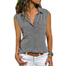 Load image into Gallery viewer, Women Casual Solid Sleeveless Blouse