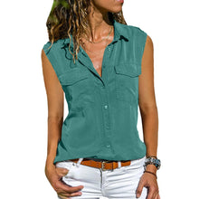 Load image into Gallery viewer, Women Casual Solid Sleeveless Blouse
