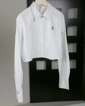 Load image into Gallery viewer, Glossy Embroidered Ribbon Shirt
