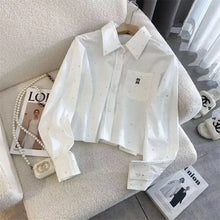 Load image into Gallery viewer, Glossy Embroidered Ribbon Shirt
