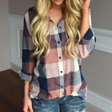 Load image into Gallery viewer, Fashion Plaid Shirt Women Korean Style
