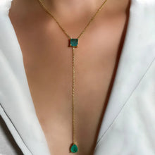 Load image into Gallery viewer, Stonefans Minimalist Geometric Emerald Necklace
