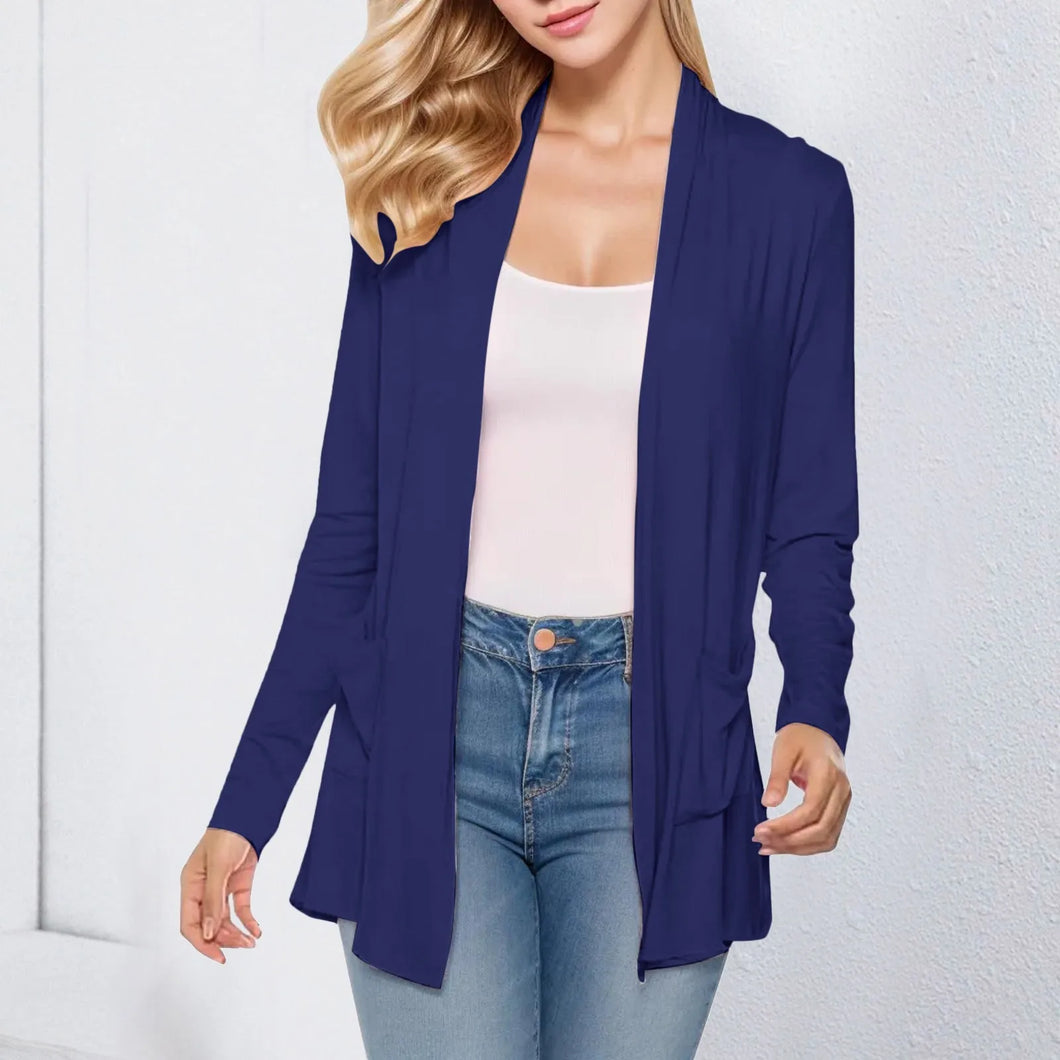 Fall Cardigan Women'S Plain Long Sleeved