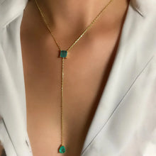 Load image into Gallery viewer, Stonefans Minimalist Geometric Emerald Necklace
