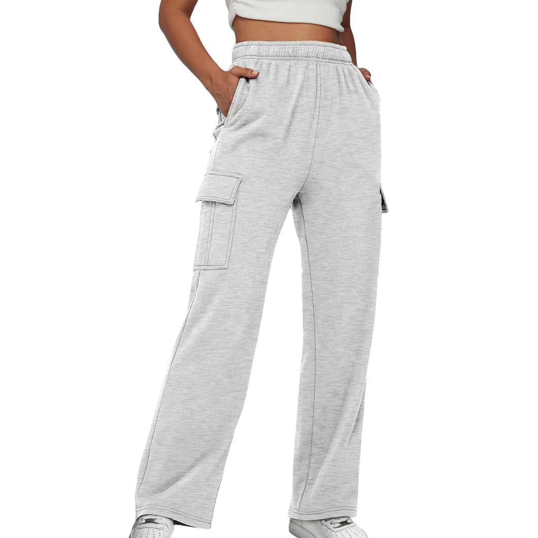 Elastic Waist Cargo Sweatpants Pockets