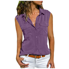 Load image into Gallery viewer, Women Casual Solid Sleeveless Blouse
