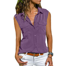 Load image into Gallery viewer, Women Casual Solid Sleeveless Blouse
