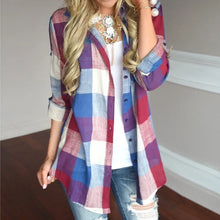 Load image into Gallery viewer, Fashion Plaid Shirt Women Korean Style
