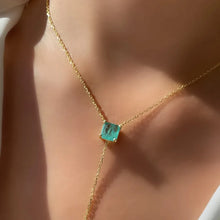 Load image into Gallery viewer, Stonefans Minimalist Geometric Emerald Necklace
