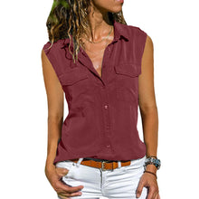 Load image into Gallery viewer, Women Casual Solid Sleeveless Blouse
