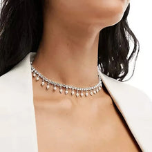 Load image into Gallery viewer, Rhinestone Pearl Necklace
