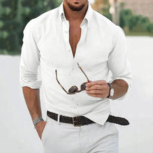 Load image into Gallery viewer, Men&#39;s Long Sleeve Linen Shirt
