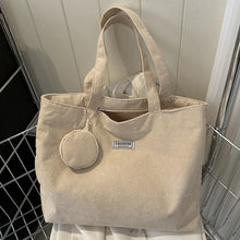 Load image into Gallery viewer, Women Corduroy Tote Handbag
