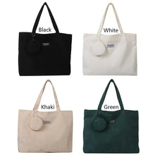 Load image into Gallery viewer, Women Corduroy Tote Handbag
