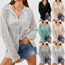 Load image into Gallery viewer, Autumn Fashion Sequins Shirt
